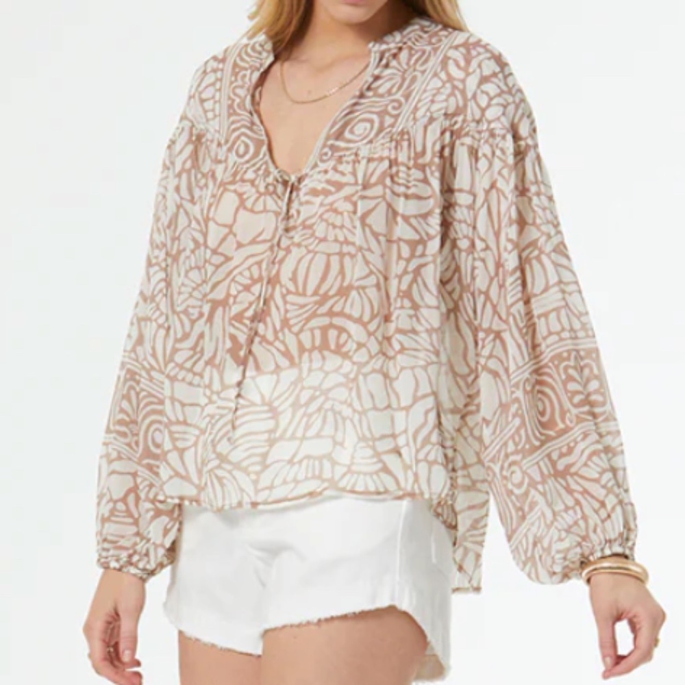 YFB - Abby Top - Dune Shell Print - Medium